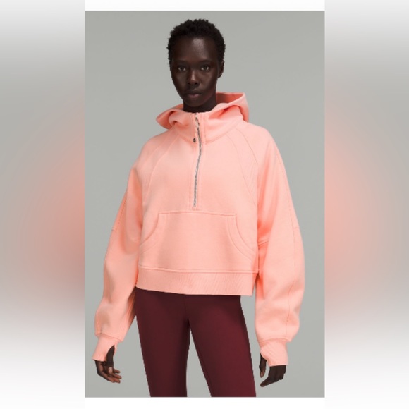 lululemon athletica Tops - Lululemon Scuba Dew Pink Half-Zip Hoodie size M/L {129}